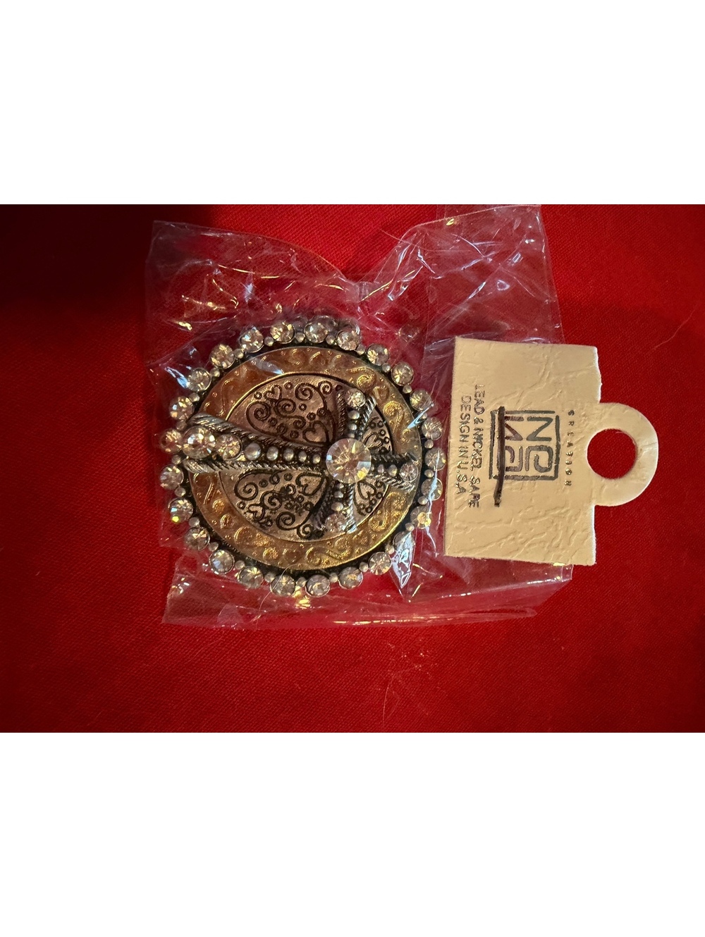 Vintage NSI Scottish Kilt Pin with Rhinestones - Made in Sri